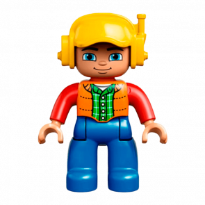 Фігурка Lego Boy Blue Legs Orange Vest Duplo 47394pb231a Б/У - Retromagaz