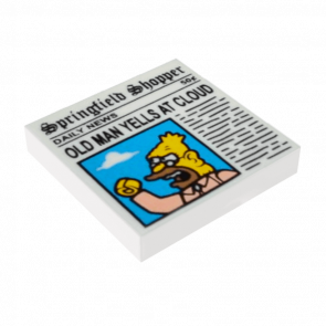 Плитка Lego Декоративная Groove with Newspaper 'Springfield Shopper' 'OLD MAN YELLS' 2 x 2 3068bpb0843 6064445 White Б/У - Retromagaz