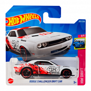 Машинка Базова Hot Wheels Dodge Challenger Drift Car Drift 1:64 HCV88 White - Retromagaz