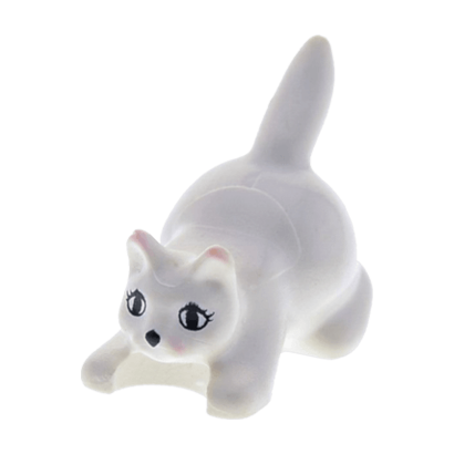 Фігурка Lego Земля Cat Crouching with Black Eyes Eyelashes and Nose Pattern Animals 6251px1 1 4285963 White Б/У - Retromagaz