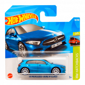 Машинка Базовая Hot Wheels '19 Mercedes-Benz A-Class Hatchbacks 1:64 HCV27 Blue - Retromagaz