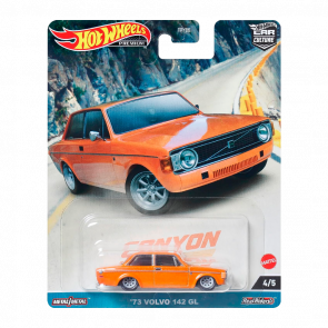 Машинка Premium Hot Wheels '73 Volvo 142 GL Canyon Warriors 1:64 HKC53 Orange - Retromagaz