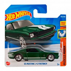 Машинка Базова Hot Wheels '65 Mustang 2+2 Fastback Muscle Mania 1:64 HCV37 Green - Retromagaz