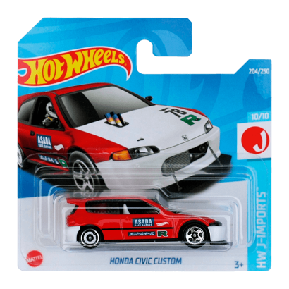 Машинка Базова Hot Wheels Honda Civic Custom J-Imports 1:64 HCX78 Red - Retromagaz