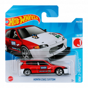 Машинка Базова Hot Wheels Honda Civic Custom J-Imports 1:64 HCX78 Red