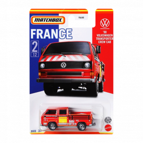 Тематическая Машинка Matchbox '90 Volkswagen Transporter Crew Cab France 1:64 HBL02/HFH69 Red - Retromagaz