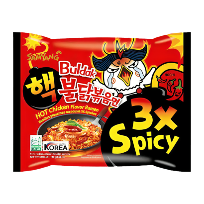 Локшина Samyang Buldak Hot Chicken Flavor Ramen 3x Spicy Гостра 140g - Retromagaz