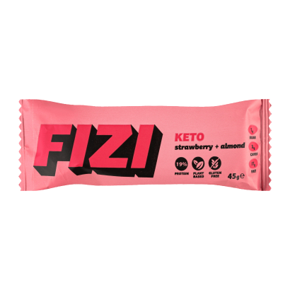 Батончик Fizi Протеиновый Keto Strawberry & Almond 45g - Retromagaz