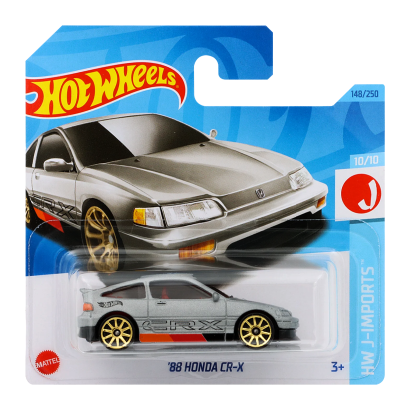 Машинка Базова Hot Wheels '88 Honda CR-X J-Imports 1:64 HKJ17 Metallic Silver - Retromagaz