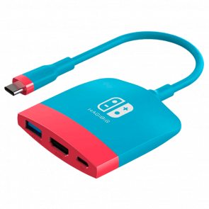 Адаптер Дротовий Hagibis Switch USB-C Hub Red Blue Новий - Retromagaz