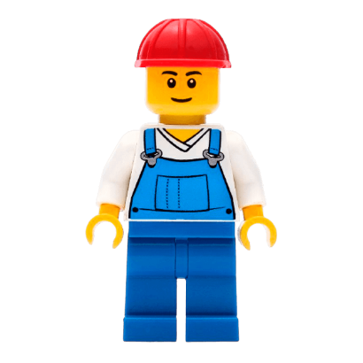 Фигурка Lego People 973pb0649 Overalls Blue over V-Neck Shirt City cty0340 Б/У - Retromagaz