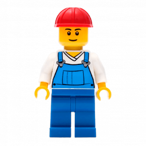 Фігурка Lego People 973pb0649 Overalls Blue over V-Neck Shirt City cty0340 Б/У - Retromagaz