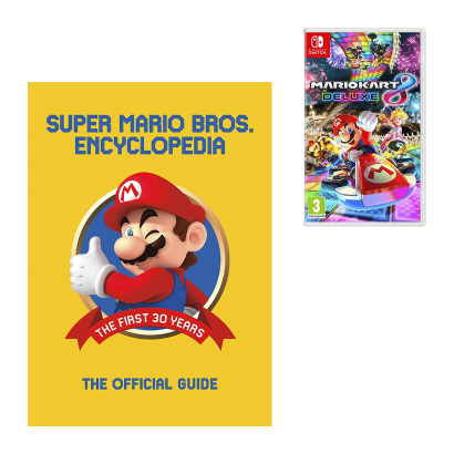 Набор Артбук Super Mario Encyclopedia: The Official Guide to the First 30 Years Nintendo Новый + Игра Switch Mario Kart 8 Deluxe Русские Субтитры - Retromagaz