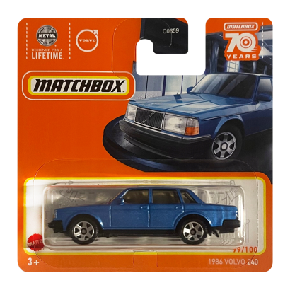 Машинка Большой Город Matchbox 1986 Volvo 240 Showroom 1:64 HLC44 Blue - Retromagaz