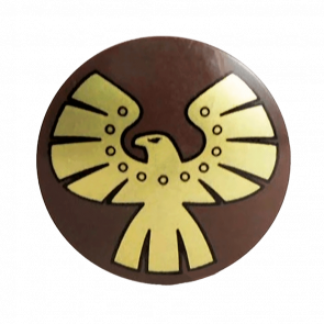 Оружие Lego Щит Round with Rounded Front with Gold Eagle Pattern 75902pb03 6033610 Dark Brown Б/У - Retromagaz