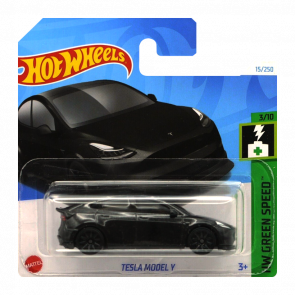 Машинка Базова Hot Wheels Tesla Model Y Green Speed 1:64 HTC93 Black - Retromagaz