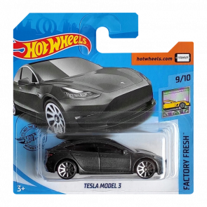 Машинка Базовая Hot Wheels Tesla Model 3 Factory Fresh 1:64 GHC05 Metallic Silver - Retromagaz