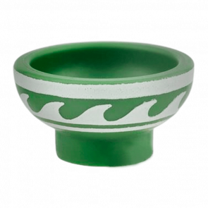 Посуда Lego Bowl Asian with White Rim and Waves Pattern 34172pb01 6199369 Sand Green Б/У