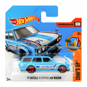 Машинка Базовая Hot Wheels '71 Datsun Bluebird 510 Wagon Surf's Up 1:64 FBD29 Blue - Retromagaz