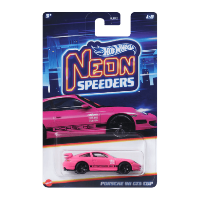 Тематична Машинка Hot Wheels Porsche 911 GT3 Cup Neon Speeders 1:64 HLH72/HRW75 Pink - Retromagaz