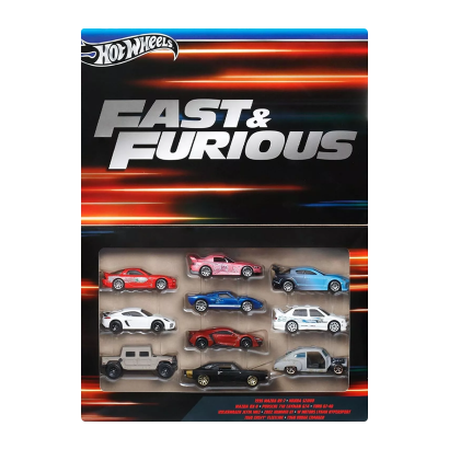 Тематична Машинка Hot Wheels 10шт Mazda RX-7 / Honda S2K / RX-8 / Porsche Cayman / VW Jetta MK3 / Dodge Charger / Chevy Fleetline Fast & Furious 1:64 HVX27 Red - Retromagaz