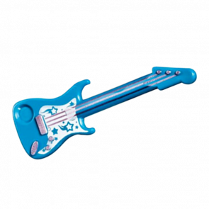 Мистецтво Lego Guitar Electric with Silver Strings and Black Bat Pattern 11640pb04 6174613 Dark Azure Б/У - Retromagaz