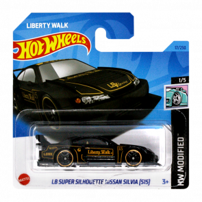 Машинка Базова Hot Wheels Liberty Walk LB Super Silhouette Nissan Silvia (S15) Modified 1:64 HKH85 Black - Retromagaz