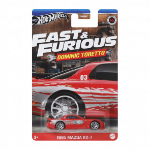 Тематическая Машинка Hot Wheels 1995 Mazda RX-7 Dominic Toretto Fast & Furious 1:64 HNR88/HRW46 Red