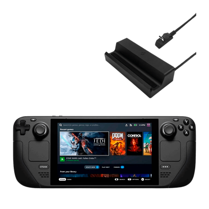 Набір Консоль Valve Steam Deck OLED 512GB Black Новий  + Док-Станція Dock - Retromagaz