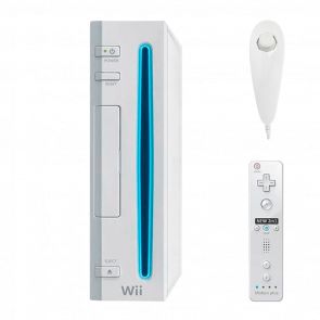 Набір Консоль Nintendo Wii RVL-001 Europe Модифікована 32GB White + 10 Вбудованих Ігор Без Геймпада Б/У  + Контролер Бездротовий RMC Remote Plus Новий + Контролер Дротовий  Nunchuk Новий