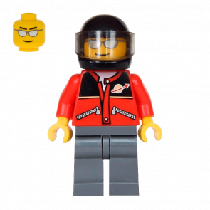 Фигурка Lego People 973pb0298 Red Jacket with Zipper Pockets and Classic Space Logo City twn060 Б/У