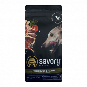 Сухой Корм для Собак Savory Adult All Breeds Кролик и Утка 1kg - Retromagaz