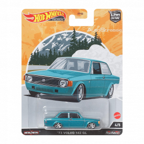 Машинка Premium Hot Wheels '73 Volvo 142 GL AutoStrasse 1:64 HCJ87 Turquoise - Retromagaz