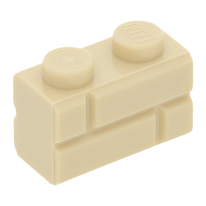 Кубик Lego Модифицированная with Masonry Profile 1 x 2 98283 6148262 Tan 4шт Б/У - Retromagaz