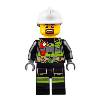 Фігурка Lego Fire 973pb2187 Reflective Stripes with Utility Belt and Flashlight City cty0635 Б/У - Retromagaz