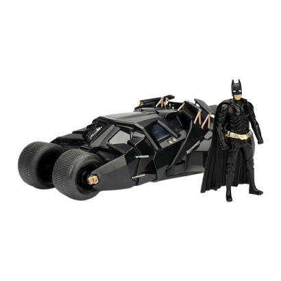 Машинка Jada Batman (2008) Бетмобіль Темного Лицаря з Фігуркою Бетмена 1:24 Black - Retromagaz