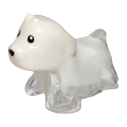 Фигурка Lego Земля Dog Ghost with Marbled White Pattern Spencer Animals 52672pb01 Trans Clear Б/У - Retromagaz