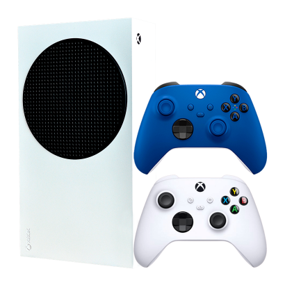 Набір Консоль Microsoft Xbox Series S 512GB White Новий  + Геймпад Бездротовий Controller Shock Blue - Retromagaz