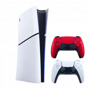 Набір Консоль Sony PlayStation 5 Slim Digital Edition 1TB White Новий + Геймпад Бездротовий DualSense Volcanic Red