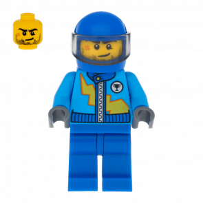 Фігурка Lego Race 973pb1657 Jacket with Zipper and Yellow Lightning Bolt City rac055 Б/У - Retromagaz