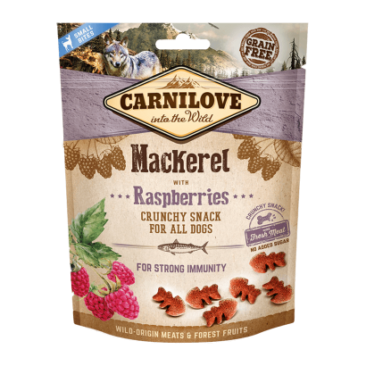 Лакомства для Собак Carnilove Dog Crunchy Snack Mackerel with Raspberries 200g - Retromagaz