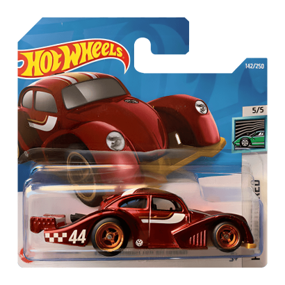 Машинка Базова Hot Wheels Volkswagen Käfer Racer Super Treasure Hunt STH Contoured 1:64 HCY09 Red - Retromagaz