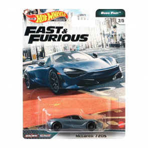 Машинка Premium Hot Wheels McLaren 720S Fast & Furious 1:64 GPK54 Metallic Blue - Retromagaz