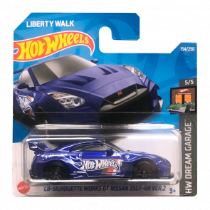 Машинка Базова Hot Wheels Liberty Walk LB-Silhouette Works GT Nissan 35GT-RR Ver.2 Dream Garage 1:64 HCT99 Blue - Retromagaz