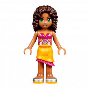 Фігурка Lego Girl Andrea Bright Light Orange Asymmetric Skirt Friends frnd122 1 Б/У - Retromagaz