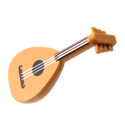 Искусство Lego Lute with Dark Brown Neck and Silver Strings Pattern 80503pb01 6371952 Medium Nougat Б/У - Retromagaz