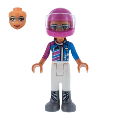 Фігурка Lego Girl Olivia Dark Pink and Dark Azure Racing Jacket Friends frnd268 1 Б/У - Retromagaz