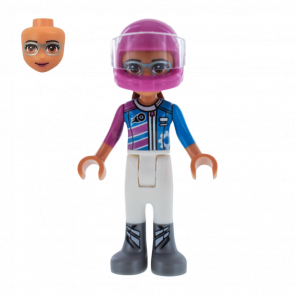 Фигурка Lego Girl Olivia Dark Pink and Dark Azure Racing Jacket Friends frnd268 1 Б/У