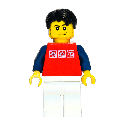 Фігурка Lego People 973pb0274 Red Shirt with 3 Silver Logos City twn111 Б/У - Retromagaz