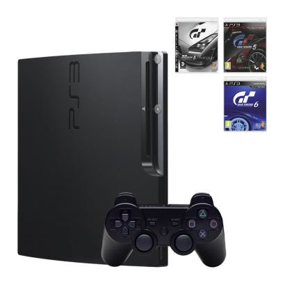 Набор Консоль PlayStation 3 Slim 320GB Black Б/У + Сборник Игр Gran Turismo (Gran Turismo 5 Prologue + Gran Turismo 5 + Gran Turismo 6) - Retromagaz